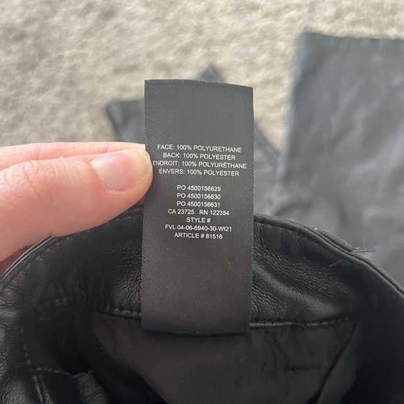 Wilfred Melina High Waisted Straight Leg Black Vegan Leather Pants Women Size 4 - Picture 12 of 14